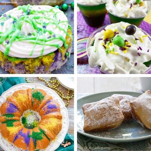 20 Festive Mardi Gras Desserts- Have a fun and festive Mardi Gras with some of these delicious Mardi Gras dessert recipes! They're so colorful, and so tasty! | #MardiGras #desserts #MardiGrasFood #MardiGrasRecipes #ACultivatedNest