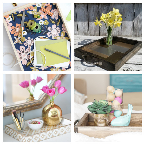 12 Charming Serving Tray DIYs- Grab the craft supplies and get busy making these 12 charming DIY serving trays. They are a great way to add style to your space! | #diyProject #diyDecor #craft #DIY #ACultivatedNest