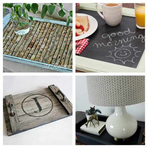 12 Charming Serving Tray DIY Projects- Grab the craft supplies and get busy making these 12 charming DIY serving trays. They are a great way to add style to your space! | #diyProject #diyDecor #craft #DIY #ACultivatedNest