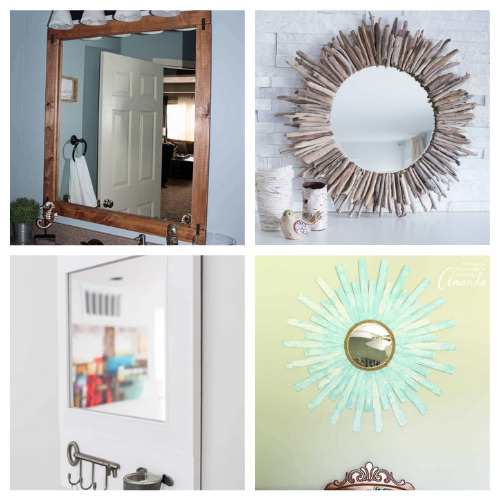 20 Fantastic Homemade Mirror Frame Ideas- These 20 fantastic DIY mirror frame ideas are great for your bathroom, office, or any other space that could use a facelift! | #DIY #diyProjects #diyMirrors #diyDecor #ACultivatedNest