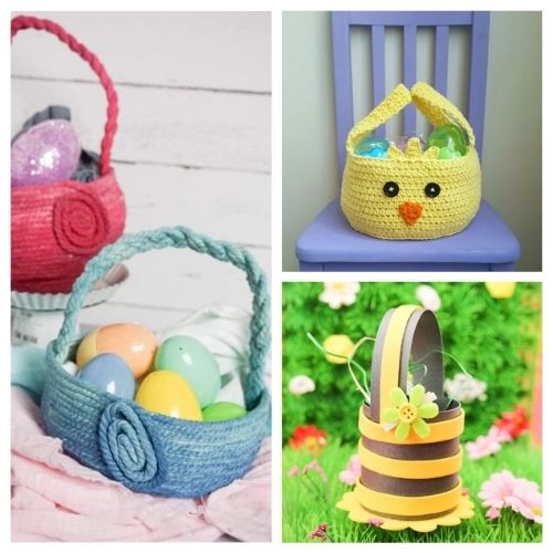 20 DIY Easter Baskets and Treat Bags- Make Easter even more special this year with some of these DIY Easter baskets and treat bags! There are so many cute possibilities! | homemade Easter baskets, how to make your own Easter treat bags, Easter crafts, Easter DIYs, #Easter #EasterBaskets #diyEaster #EasterTreatBags #ACultivatedNest