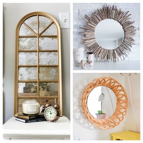 20 Fantastic DIY Mirror Frame Ideas- These 20 fantastic DIY mirror frame ideas are great for your bathroom, office, or any other space that could use a facelift! | #DIY #diyProjects #diyMirrors #diyDecor #ACultivatedNest