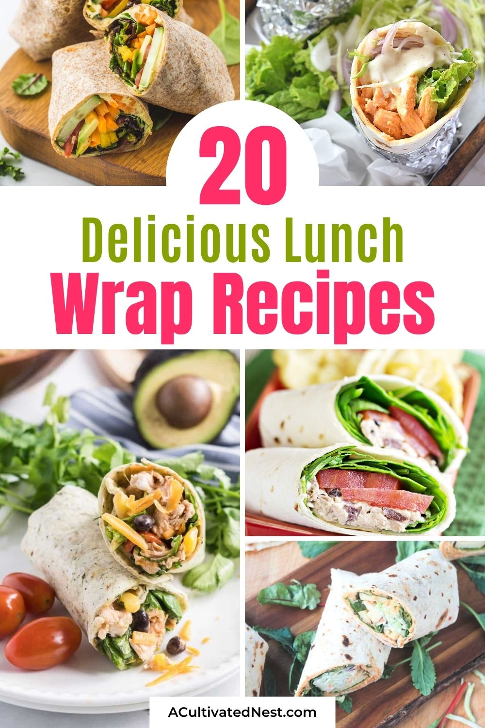 20 Mouth-Watering Lunch Wrap Recipes- If you need something easy, quick, and delicious for lunch, then you have to try some of these tasty lunch wrap recipes! There are so many different ones to try! | quick lunch recipe ideas, #lunchIdeas #quickLunchRecipes #recipes #easyLunchRecipes #ACultivatedNest