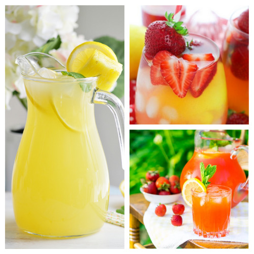 20 Delicious Homemade Lemonade Recipes- Quench your thirst with these delicious homemade lemonade recipes! They are easy to make and are the perfect treat on a hot day! | how to make lemonade from scratch, #recipe #drinkRecipe #lemonade #summerDrinks #ACultivatedNest