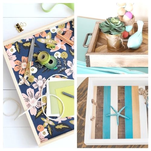 12 Charming DIY Serving Trays- Grab the craft supplies and get busy making these 12 charming DIY serving trays. They are a great way to add style to your space! | #diyProject #diyDecor #craft #DIY #ACultivatedNest