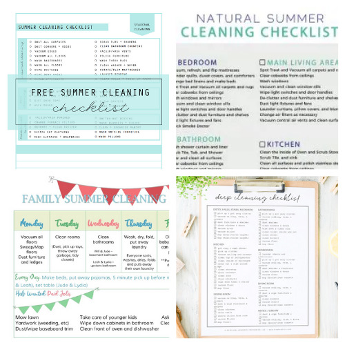 20 Summer Decluttering and Cleaning Checklists- Summer is the perfect time for cleaning, and these summer cleaning and decluttering checklists will have your home tidy in no time! Many are also free printables, for even easier use! | #freePrintables #cleaningChecklist #declutteringChecklist #cleaningSchedule #ACultivatedNest