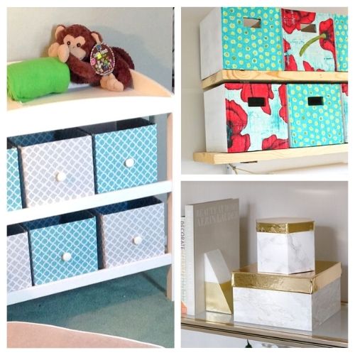 10 Clever Ways to Upcycle Boxes for Storage- If you need to get your home organized, save money and check out these clever ways to upcycle boxes for storage! | #organizingTips #homeOrganization #diyOrganizers #diyOrganization #ACultivatedNest