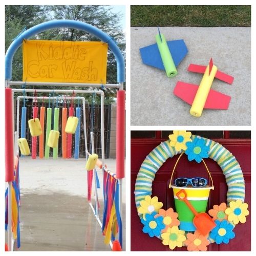 20 Fun Summer Pool Noodle DIY Ideas- This is the perfect time to get busy making these fun summer pool noodle DIYs! They are sure to make you and your kids smile! | repurpose pool noodles, pool noodle crafts, #summerCrafts #kidsCrafts #craftsForKids #poolNoodleDIY #ACultivatedNest