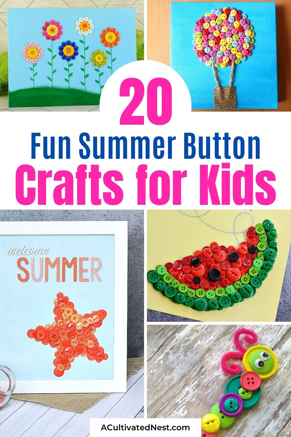 20 Summer Button Crafts for Kids