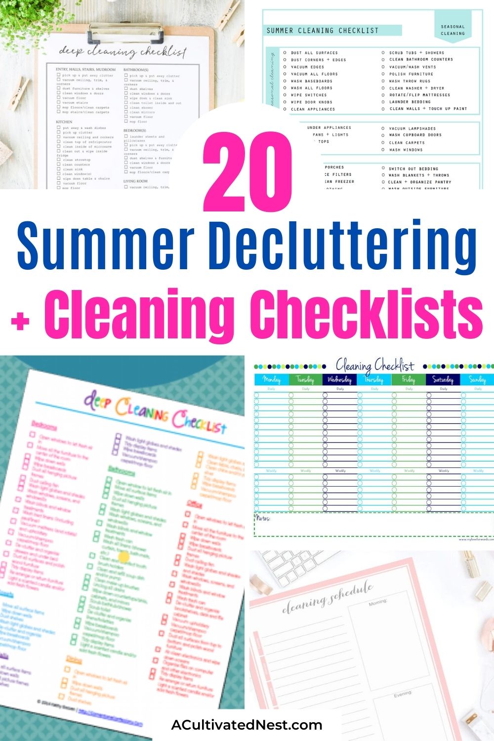 20 Summer Cleaning and Decluttering Checklists