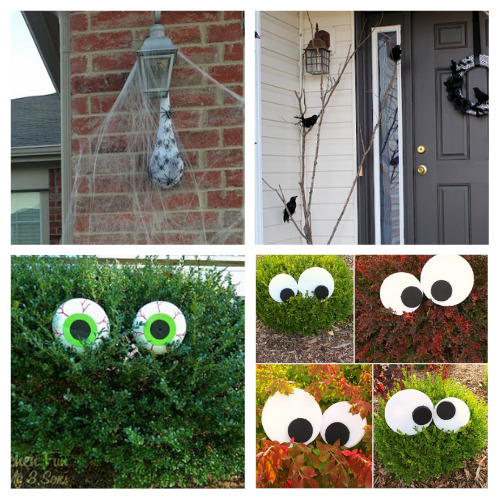 20 Outdoor Halloween Decoration DIY Projects- Decorate your yard for Halloween on a budget with these 20 DIY outdoor Halloween decorations! There are so many spooky and fun ideas! | #Halloween #HalloweenDIY #HalloweenDecorations #DIY #ACultivatedNest