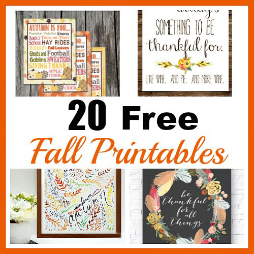 20 Pretty Free Fall Printables- A fun and frugal way to update your home's décor for fall is with free printables! This set even includes Thanksgiving and Halloween free printables, too! | #fall #Halloween #Thanksgiving #freePrintables #ACultivatedNest