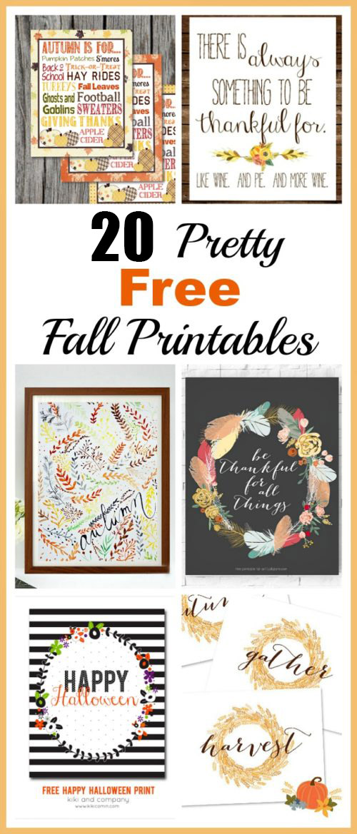 20 Pretty Free Fall Printables