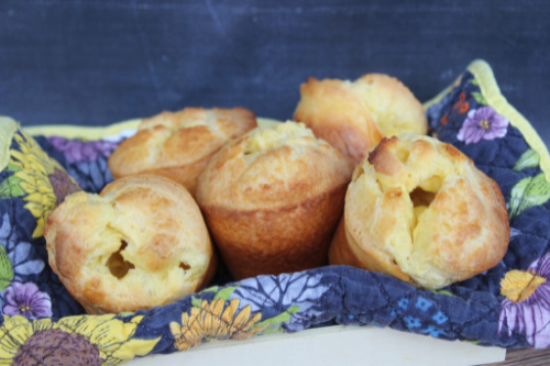 Puffy Homemade Popovers Recipe- These easy-to-make puffy homemade popovers make a delicious treat to serve for breakfast or as a snack. They're also wonderful for Easter! | #EasterRecipes #baking #popovers #recipes #ACultivatedNest