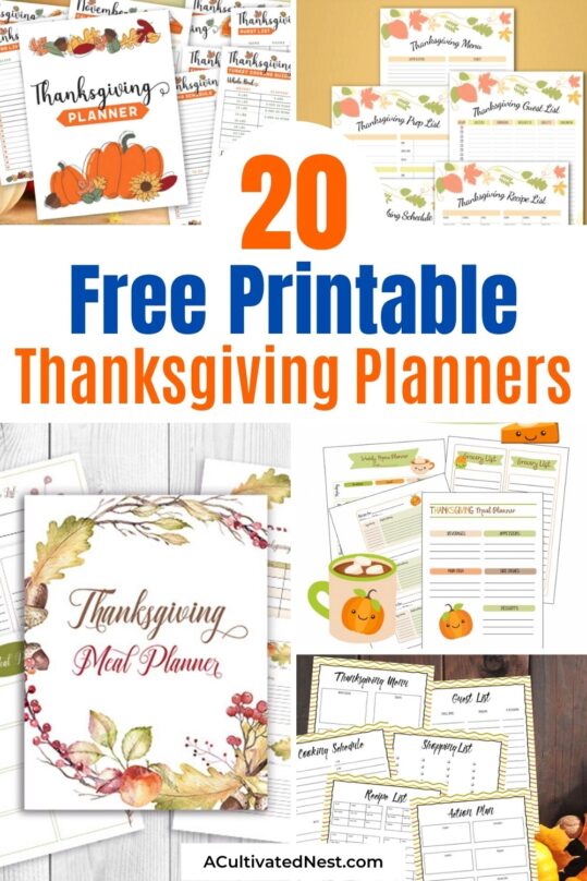 20 Free Thanksgiving Planner Printables- A Cultivated Nest