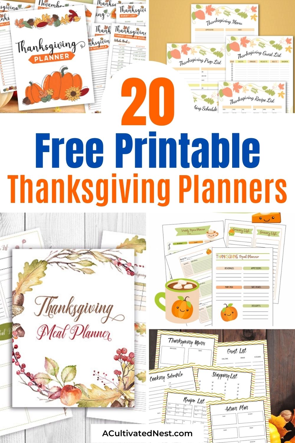 20 Free Thanksgiving Planner Printables- If you want to have a stress-free and easy Thanksgiving, then you need to plan for it in advance! Check out these free Thanksgiving planner printables that can really help you out! | free Thanksgiving printables, #ThanksgivingMenu #freePrintables #printables #planners #ACultivatedNest