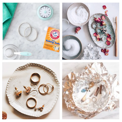 12 DIY Jewelry Cleaners- Save time and money and clean your jewelry at home with these homemade jewelry cleaners! They make cleaning your jewelry easy! | #homemadeCleaner #jewelryCleaning #cleaningRecipes #jewelry #ACultivatedNest