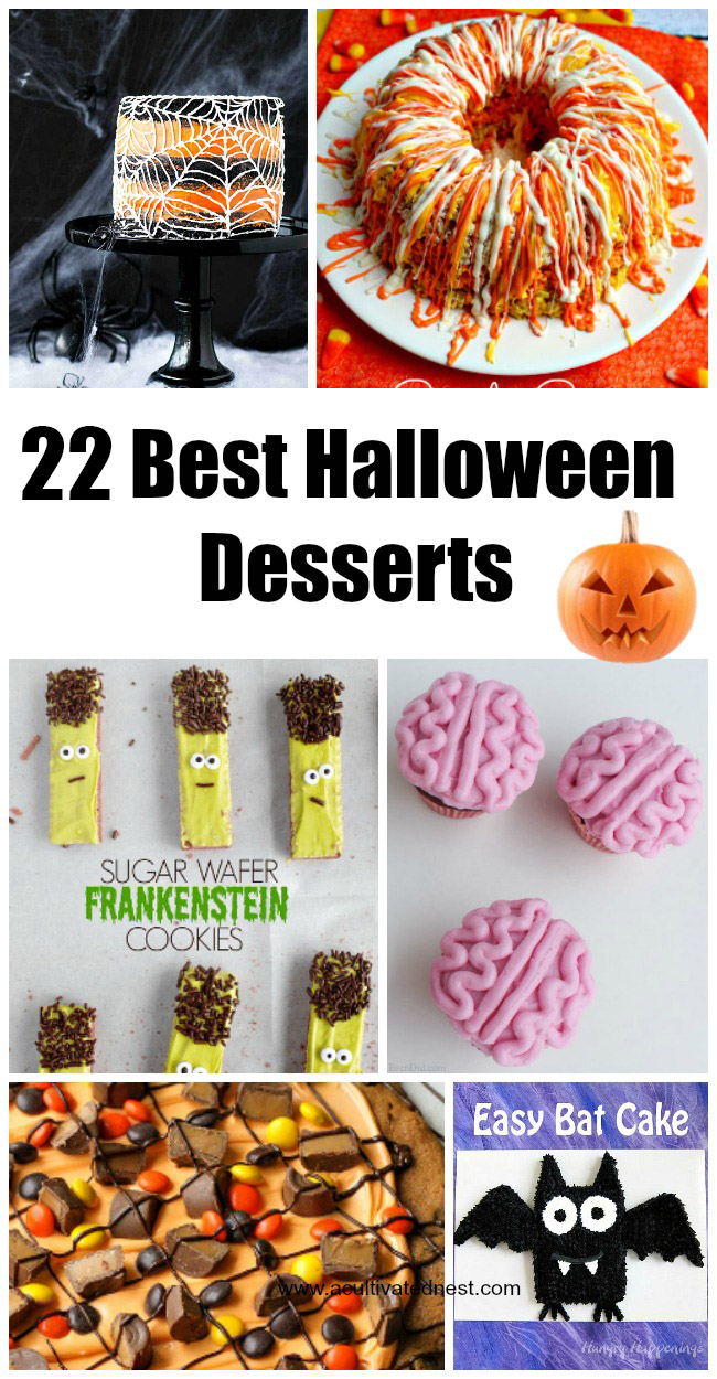 22 Spooky Sweet Halloween Desserts- Be creative and let your imagination loose this Halloween with these 15 fun Halloween desserts! There are so many delicious treats to choose from! | baking, cupcakes, cookies, cakes, donuts, pumpkins, monsters, food,Halloween Desserts #halloween #halloweenfood #halloweenparty #desserts #cakes #cupcakes #cookies #halloweencookies #halloweencupcakes #halloweendesserts