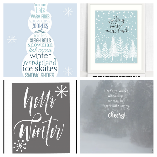 20 Beautiful Free Winter Wall Art Printables- A lovely way to brighten up your home during the dreary winter months is with these free printable winter wall art prints! There are so many pretty printable wall artworks to choose from! | Christmas wall art printables, snow wall art, #freePrintables #wallArt #winterDecor #ChristmasPrintables #ACultivatedNest
