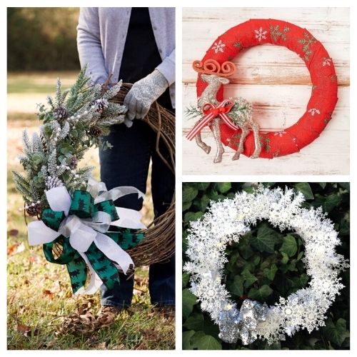 20 DIY Winter Wreaths You Will Love- For a frugal way to make your home festive this winter, check out these 20 DIY winter wreaths! There are so many beautiful ideas! | DIY Christmas wreaths, DIY winter décor, #diyProjects #diyWreath #homemadeWreath #winterDIY #ACultivatedNest