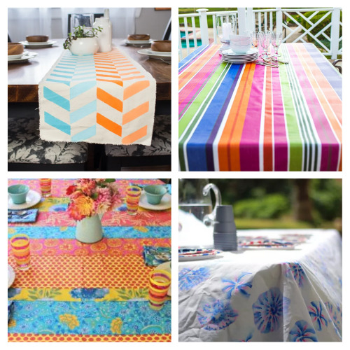 20 Frugal Custom DIY Tablecloths- Create the perfect tablescape on a budget with these frugal custom tablecloth DIYs! There are ideas for different holidays and seasons! | #sewing #diyProject #tablecloth #DIY #ACultivatedNest