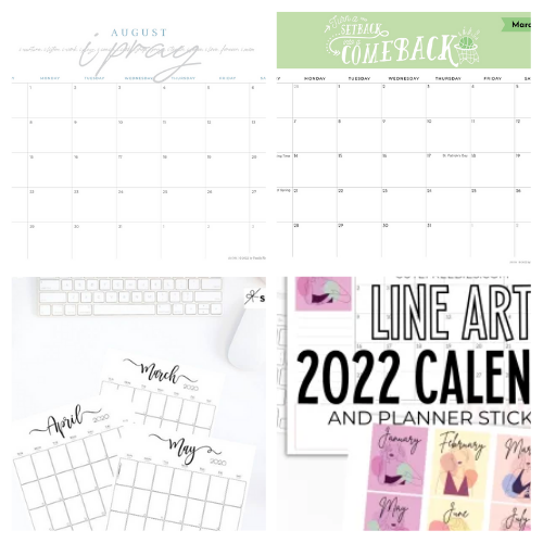 20 Handy 2022 Calendar Free Printables- Get ready and organized for 2022 with help from these beautiful and helpful free printable 2022 calendars! | #2022Calendars #freePrintables #printableCalendars #freePrintableCalendars #ACultivatedNest