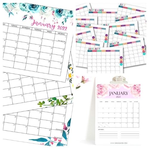 cute free printable january 2022 calendar