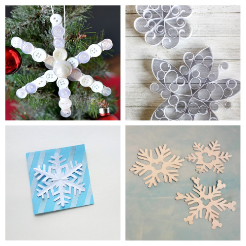 20 Simple Snowflake Kid Crafts to Try- A fun and frugal way to keep your kids busy in the winter is with these simple snowflake kid crafts! There are so many fun ones to try! | paper snowflake crafts, #kidsCrafts #craftsForKids #kidsActivities #snowflakes #ACultivatedNest
