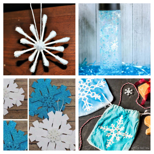 20 Simple Snowflake Kids Activities- A fun and frugal way to keep your kids busy in the winter is with these simple snowflake kid crafts! There are so many fun ones to try! | paper snowflake crafts, #kidsCrafts #craftsForKids #kidsActivities #snowflakes #ACultivatedNest