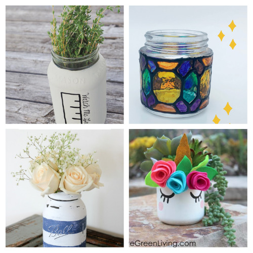 24 Fun Spring Mason Jar Crafts- Get your home looking fresh and cute for spring on a budget with these fun spring Mason jar crafts! There are so many easy spring Mason jar DIYs you can try! | #springCrafts #springDIYs #masonJars #masonjarCrafts #ACultivatedNest
