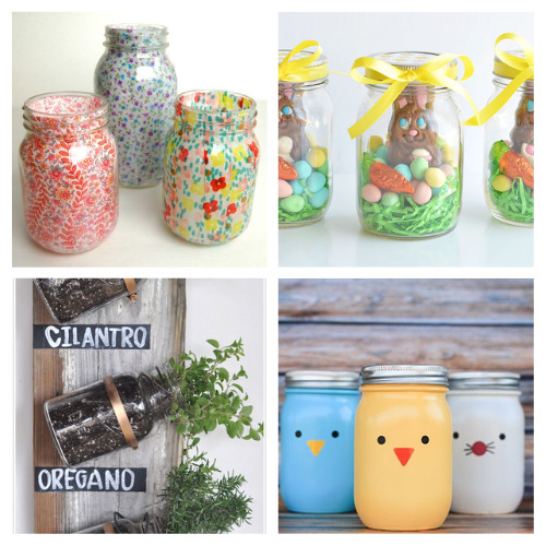24 Fun Spring Mason Jar DIYs- Get your home looking fresh and cute for spring on a budget with these fun spring Mason jar crafts! There are so many easy spring Mason jar DIYs you can try! | #springCrafts #springDIYs #masonJars #masonjarCrafts #ACultivatedNest
