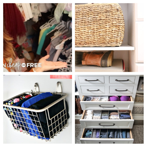 16 Genius Clothes DIY Organization Ideas- You can organize your clothes closet on a budget with these genius DIY clothes organizer ideas! They're so easy to do! | #organizationTips #clothesOrganization #clothesOrganizing #organizingTips #ACultivatedNest