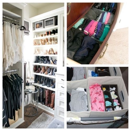 16 Genius DIY Clothes Organizer Ideas- You can organize your clothes closet on a budget with these genius DIY clothes organizer ideas! They're so easy to do! | #organizationTips #clothesOrganization #clothesOrganizing #organizingTips #ACultivatedNest