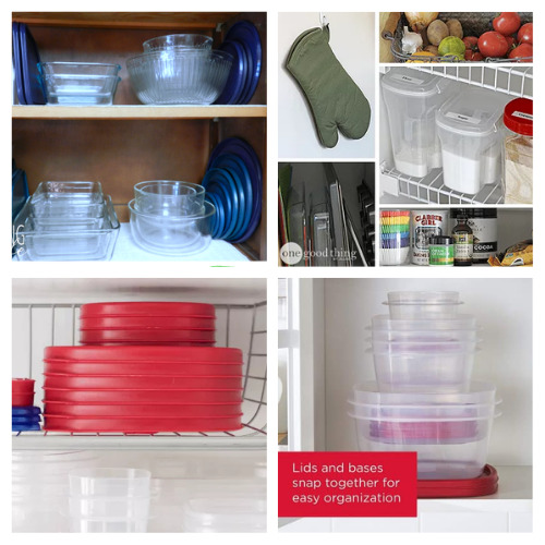 16 Handy Food Storage Container Organizing Tips- Tired of having to sift through a mess of plastic lids and containers? These food storage container organizing tips will get you organized fast! | Tupperware organizing, plastic container organizing, #organizingTips #organization #kitchenOrganization #organize #ACultivatedNest