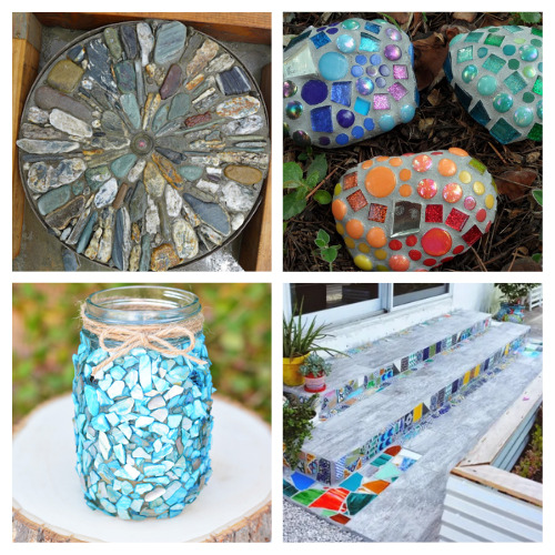 20 Fun DIY Mosaic Projects- Mosaics DIYs are a fun way to make some really unique décor for you home. Get inspired with these fun mosaic craft ideas! | #mosaics #crafts #diyProjects #DIY #ACultivatedNest