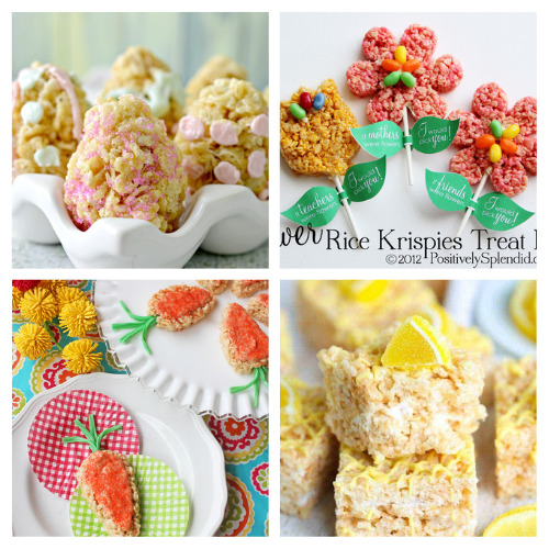 20 Tasty Easter Rice Krispie Treats- This Easter, serve some fun, colorful, and delicious homemade Easter Rice Krispie Treats! There are so many fun recipes to try! | #Easter #dessertRecipes #EasterRecipes #riceKrispieTreats #ACultivatedNest