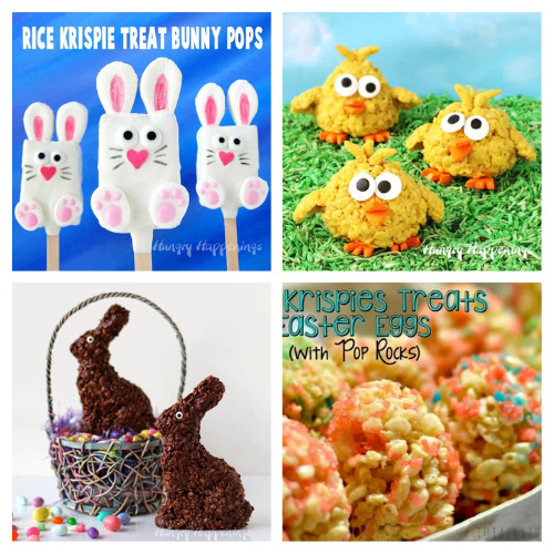 20 Tasty Homemade Easter Rice Krispie Desserts- This Easter, serve some fun, colorful, and delicious homemade Easter Rice Krispie Treats! There are so many fun recipes to try! | #Easter #dessertRecipes #EasterRecipes #riceKrispieTreats #ACultivatedNest