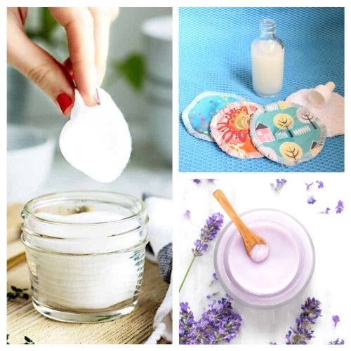 20 Useful DIY Makeup Removers- Save money and remove your makeup naturally with these handy DIY makeup removers! They're so easy to make! | #makeupRemover #homemadeBeautyProducts #diyMakeup #diy #ACultivatedNest