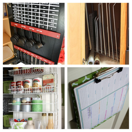 20 Genius Kitchen Cabinet Storage Solutions- Take a peek at these genius kitchen cabinet organization ideas to spruce up your kitchen and get your cooking space looking tidy! | #kitchenOrganization #organizingTips #homeOrganization #storageSolutions #ACultivatedNest