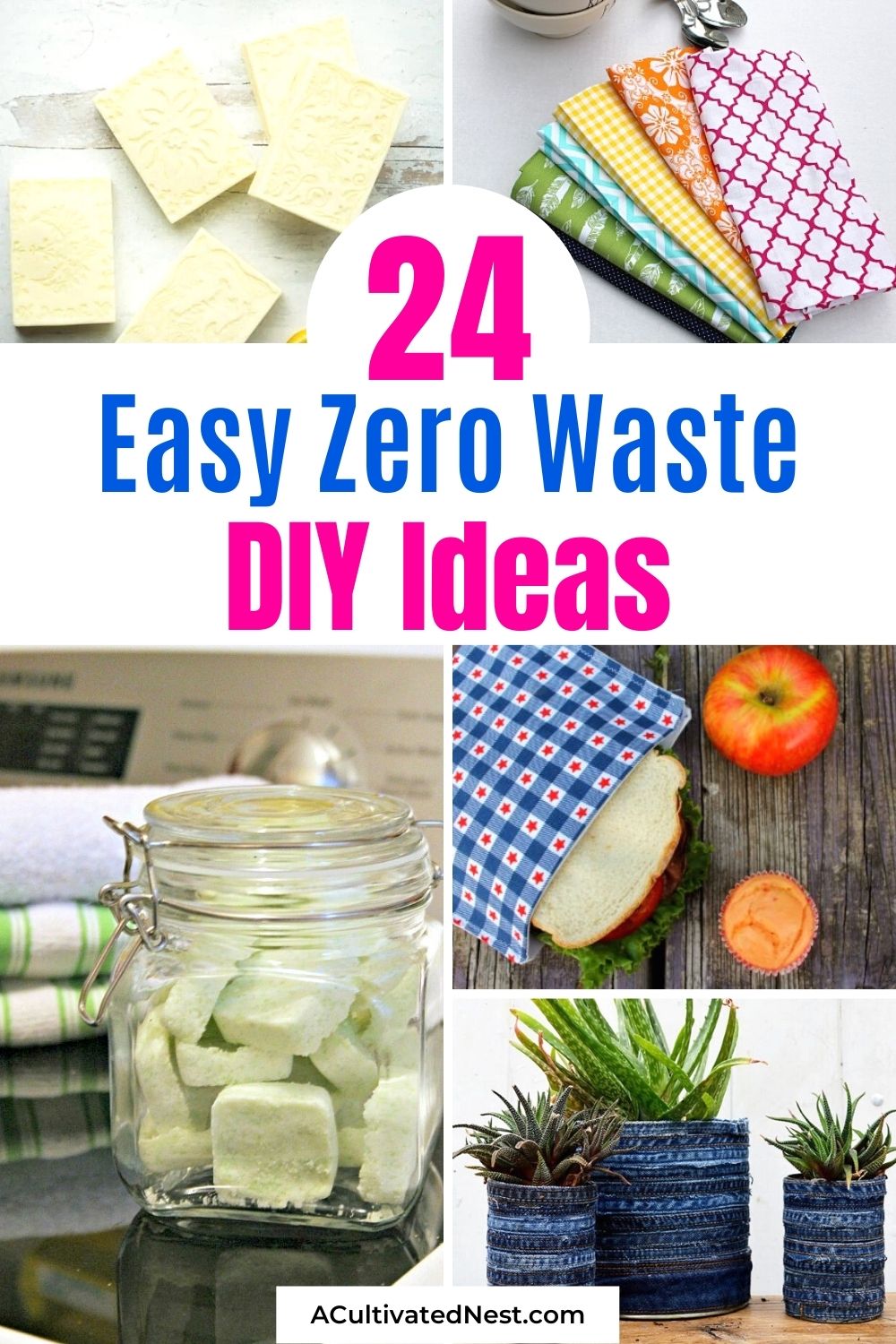 24 Easy Zero Waste DIY Ideas- Do a fun craft and do something good for the environment and your budget all at the same time with these easy zero waste DIY ideas! | #zeroWasteDIY #ecoFriendlyDIY #diyProject #livingOnABudget #ACultivatedNest