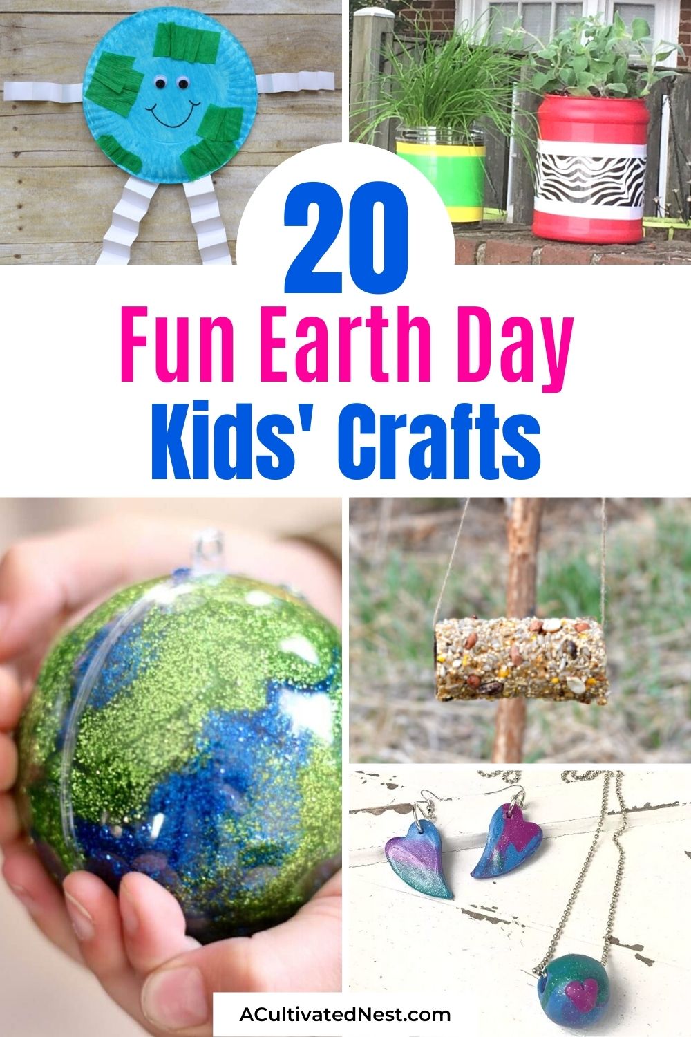 20 Fun Earth Day Kids' Crafts- This Earth Day, teach your children about recycling, upcycling, and taking care of the Earth with a fun craft! There are so many fun Earth Day crafts your kids can do! | #EarthDayCrafts #EarthDay #kidsCrafts #kidsActivities #ACultivatedNest