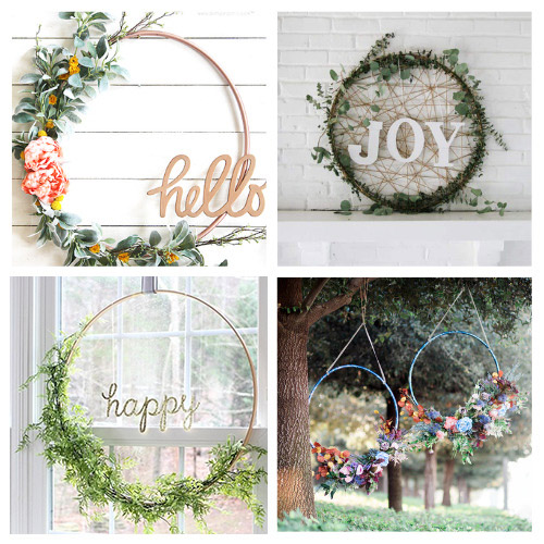 24 Gorgeous DIY Hula Hoop Wreaths- For an easy and budget-friendly way to update your home's décor, consider making one of these gorgeous DIY hula hoop wreaths! | #diyWreaths #diyProjects #DIY #hulaHoopWreaths #ACultivatedNest