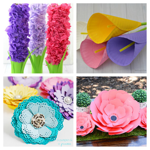 20 Beautiful Paper Flower Crafts- Bring bright colors into your house with these paper flower crafts! Don't worry about watering or sunlight with these easy flower DIYs! | #craft #diy #fauxFlowers #paperFlowers #ACultivatedNest