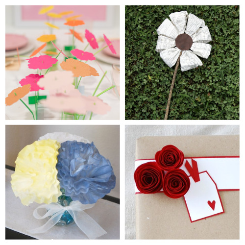 20 Beautiful DIY Paper Flowers- Bring bright colors into your house with these paper flower crafts! Don't worry about watering or sunlight with these easy flower DIYs! | #craft #diy #fauxFlowers #paperFlowers #ACultivatedNest