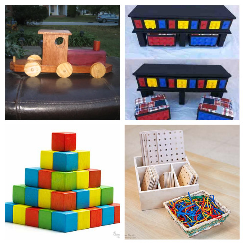 20 Easy Homemade Wooden Kids' Toys- Make one of these easy DIY wooden kids' toys to inspire your child to use their imaginations! They are easy to make and better for your home! | crafts using scrap wood, homemade kids' toys, #frugalParenting #DIY #homemadeKidsToys #woodenKidsToys #ACultivatedNest