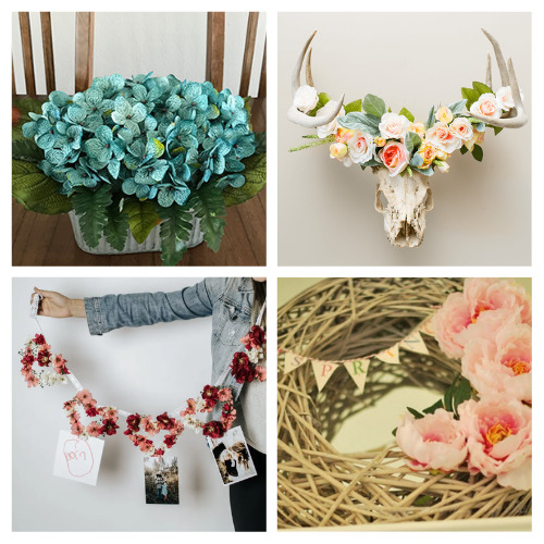 28 Fun Faux Flower Crafts To Make At Home- If you want to add a lovely floral touch to your home without worrying about maintenance, then you need to use fake flowers and try some of these fun faux flower crafts! | #fauxFlowers #flowerCrafts #crafting #crafts #ACultivatedNest