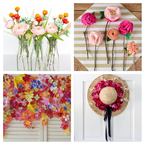 28 Fun Faux Flower Crafts To Make At Home- If you want to add a lovely floral touch to your home without worrying about maintenance, then you need to use fake flowers and try some of these fun faux flower crafts! | #fauxFlowers #flowerCrafts #crafting #crafts #ACultivatedNest