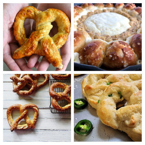 28 Homemade Pretzel Recipes You Have to Try- These homemade pretzel recipes are easy to make and taste delicious! There are so many different hard and soft pretzels you can make at home! | #pretzels #recipes #snackRecipes #snacks #ACultivatedNest
