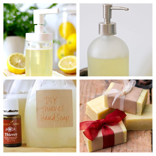 16 Lovely DIY Hand Soaps- If you want some delightful-smelling all-natural hand soap, you can easily make your own! Here are 16 lovely DIY hand soaps to make! | #diy #diySoap #handmadeSoap #soap #ACultivatedNest