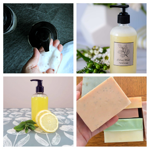 16 Lovely Hand Soap DIYs- If you want some delightful-smelling all-natural hand soap, you can easily make your own! Here are 16 lovely DIY hand soaps to make! | #diy #diySoap #handmadeSoap #soap #ACultivatedNest